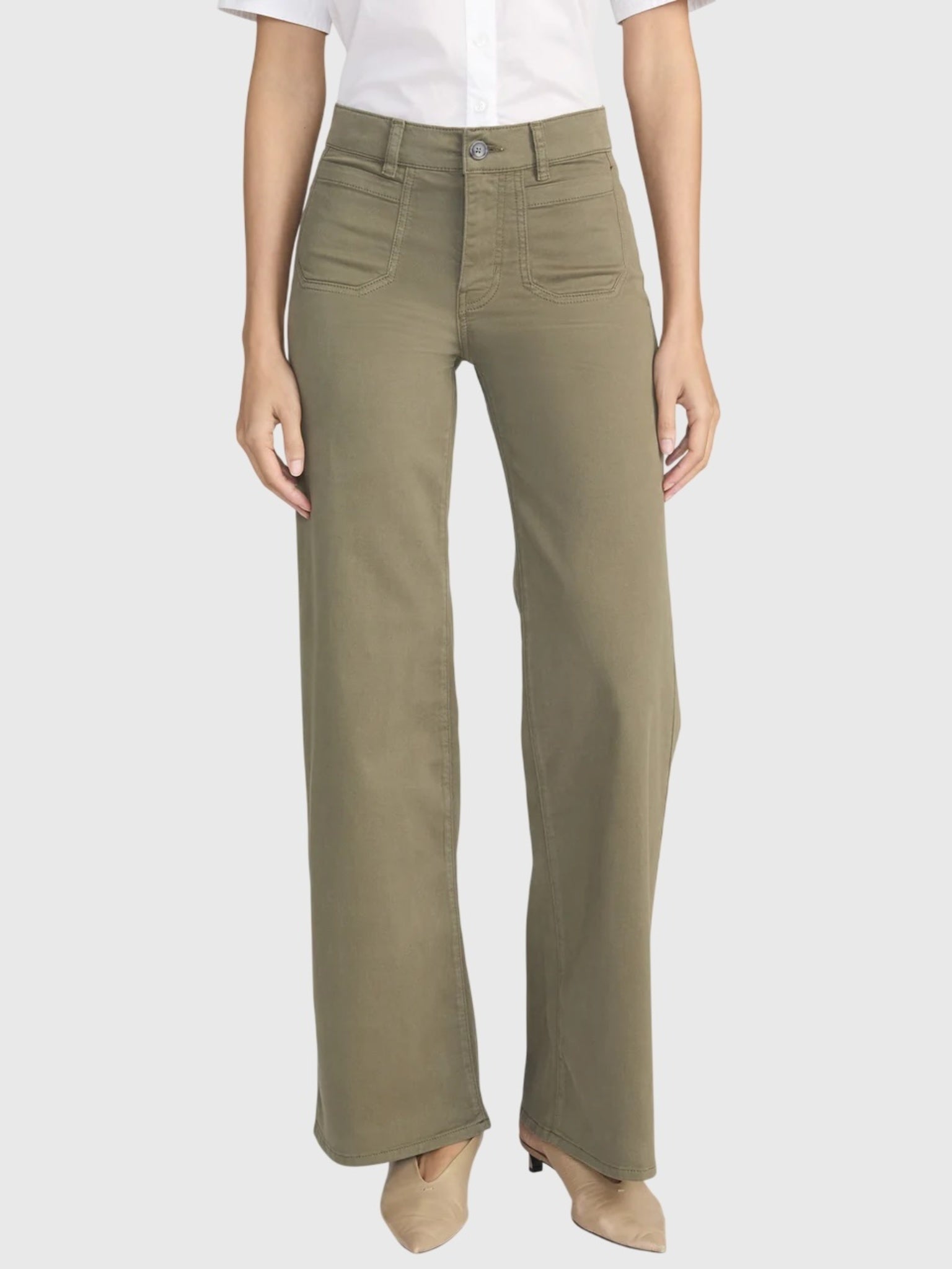 Frame Women's Le Slim Palazzo Modernist Pocket Jean - Saint Bernard