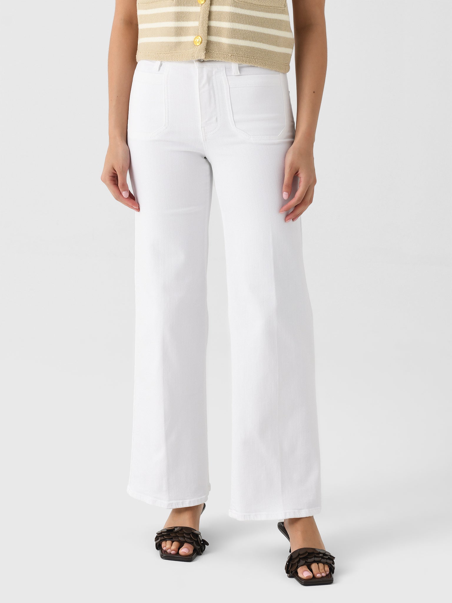Frame Women's Le Slim Palazzo Modernist Pocket Jean - Saint Bernard