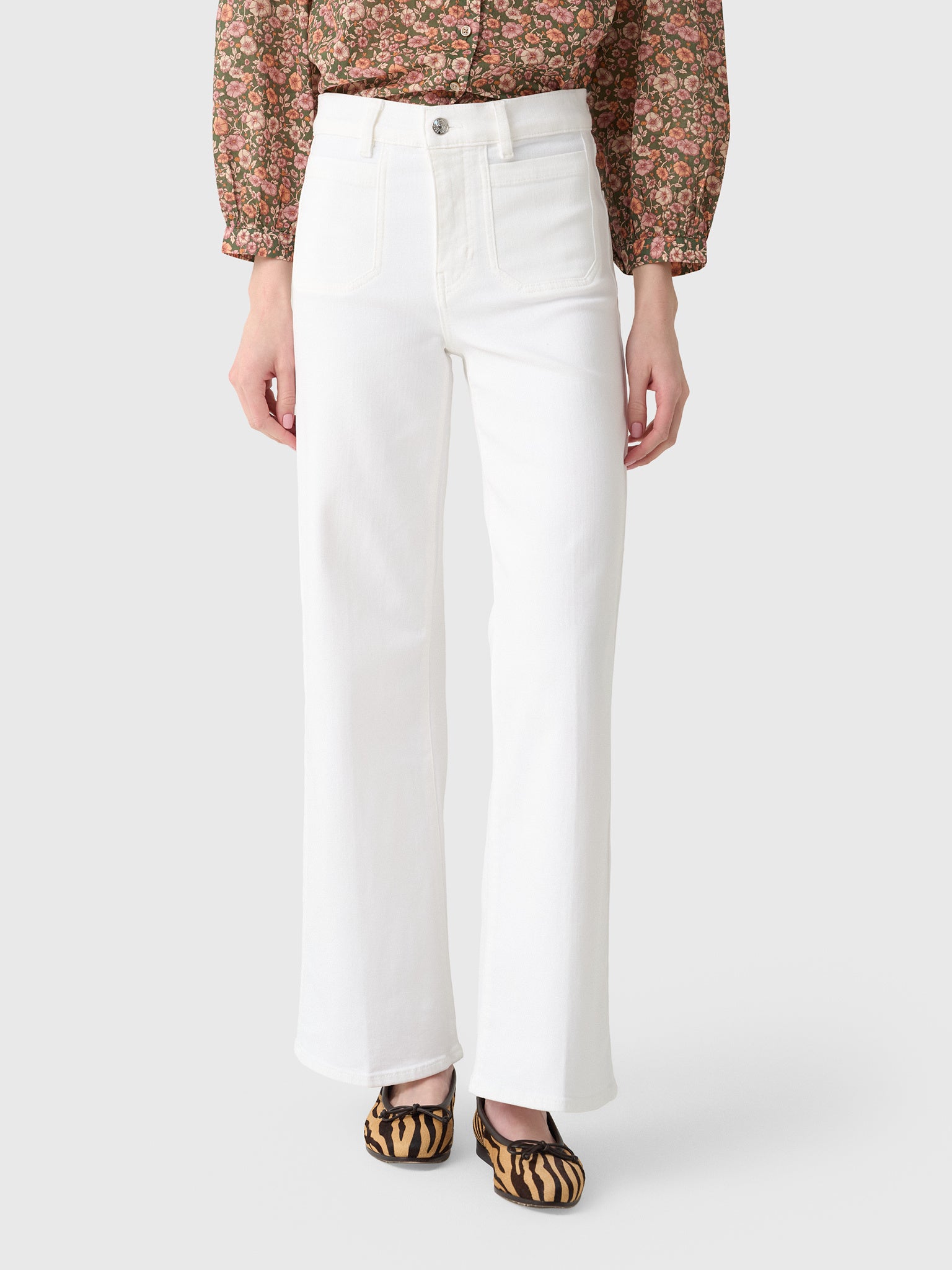 Frame Women's Le Slim Palazzo Modernist Pocket Jean - Saint Bernard