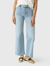 Frame Women's Le Slim Palazzo Modernist Pocket Jean - Saint Bernard