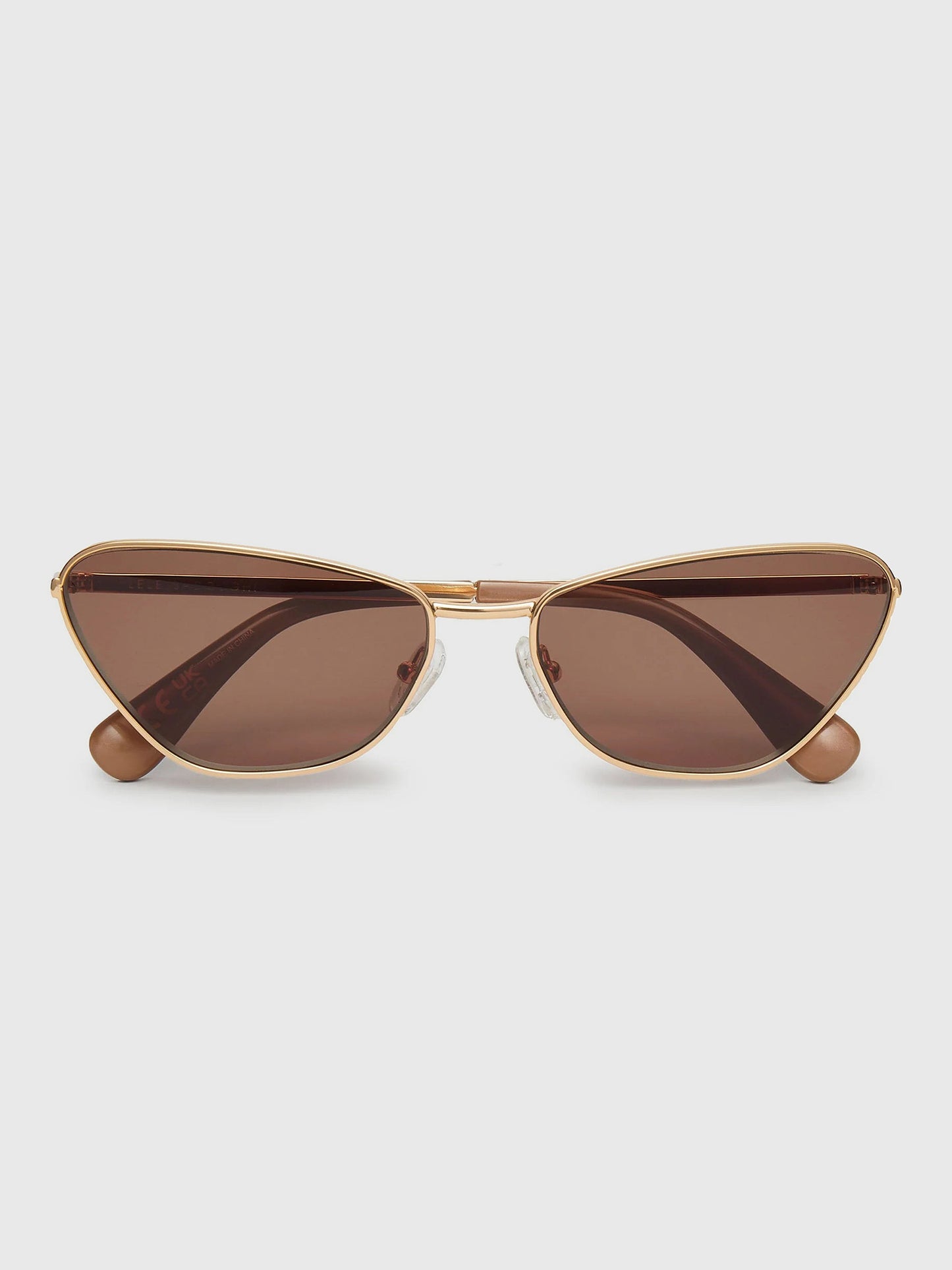 Lele Sadoughi Dolly Golden Frame Sunglasses - Saint Bernard
