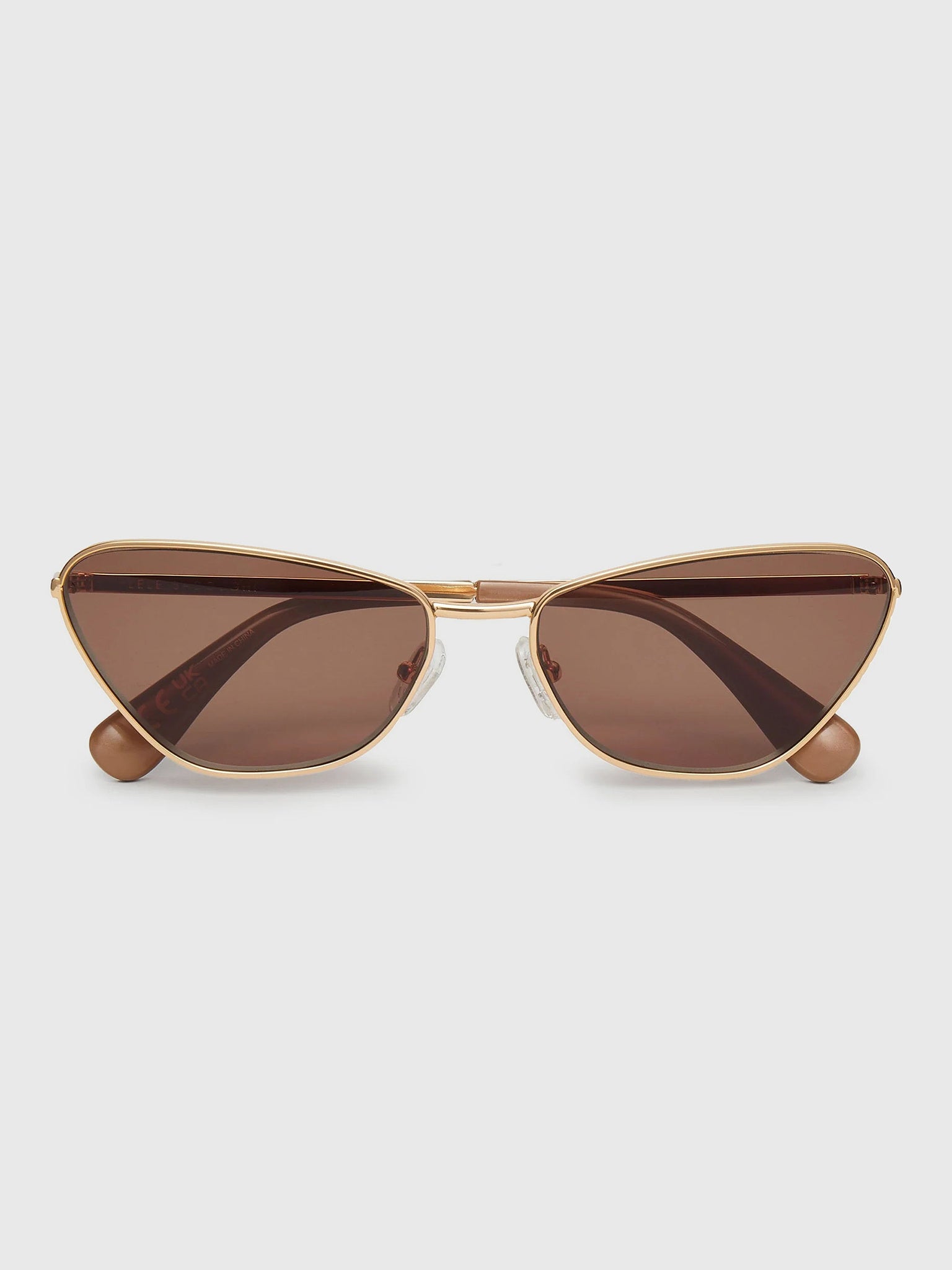 Lele Sadoughi Dolly Golden Frame Sunglasses - Saint Bernard