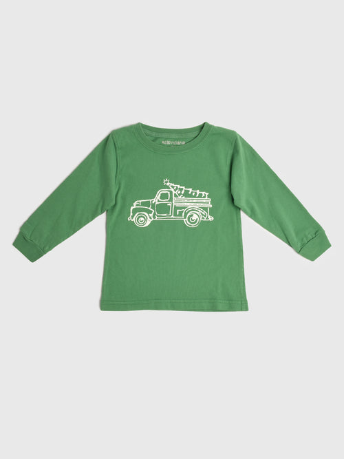 Mustard + Ketchup Kids Boys' Long Sleeve Christmas Truck Shirt