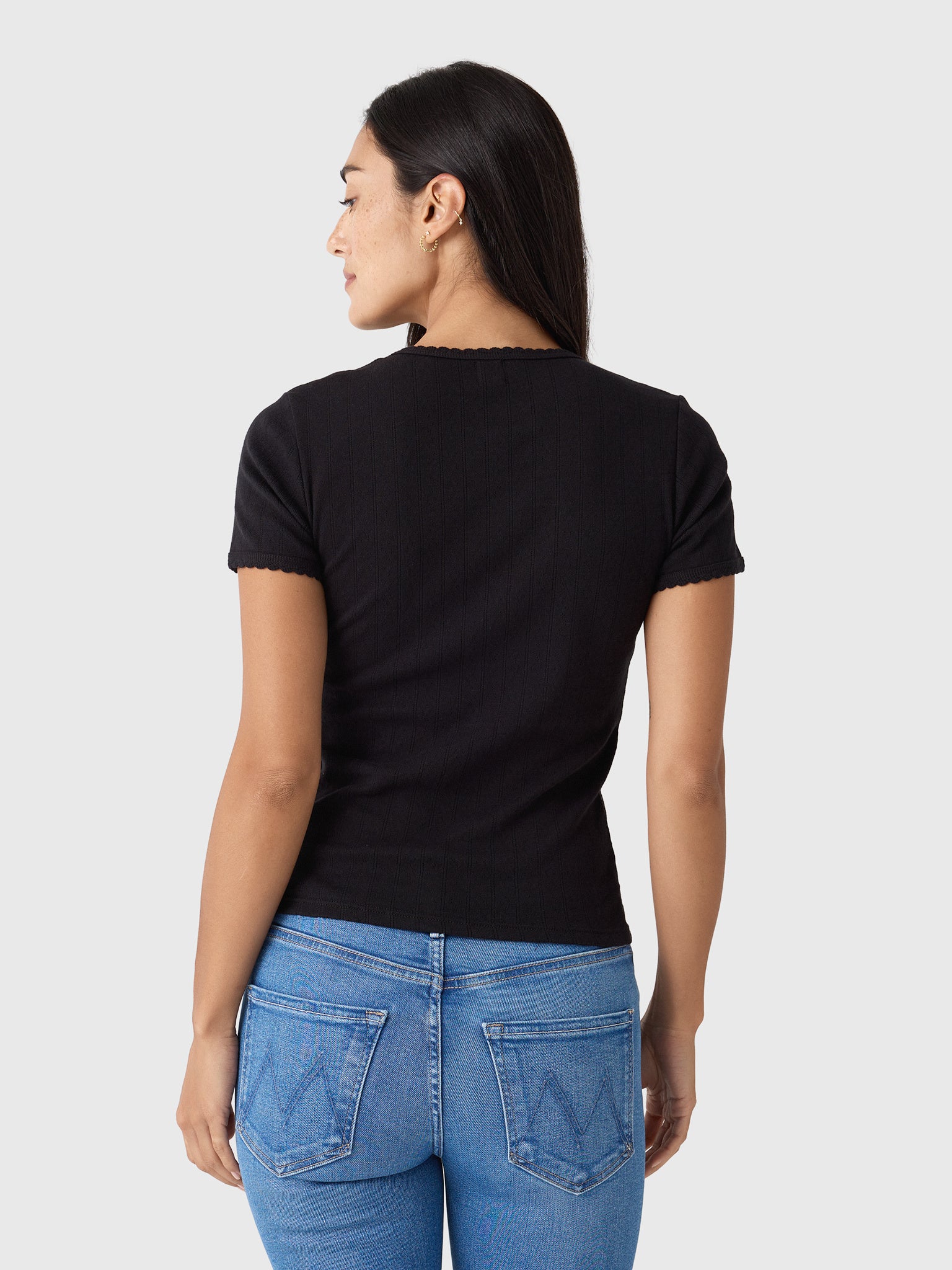 Leset Women's Pointelle Slim Fit Tee - Saint Bernard