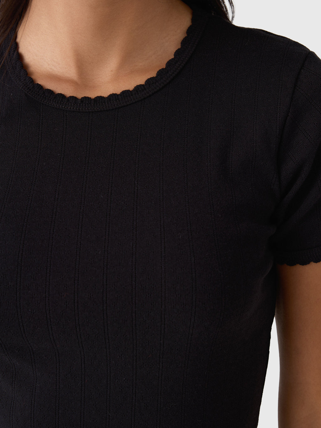 Leset Women's Pointelle Slim Fit Tee - Saint Bernard