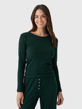 Leset Women's Pointelle Slim Fit Long Sleeve Tee - Saint Bernard