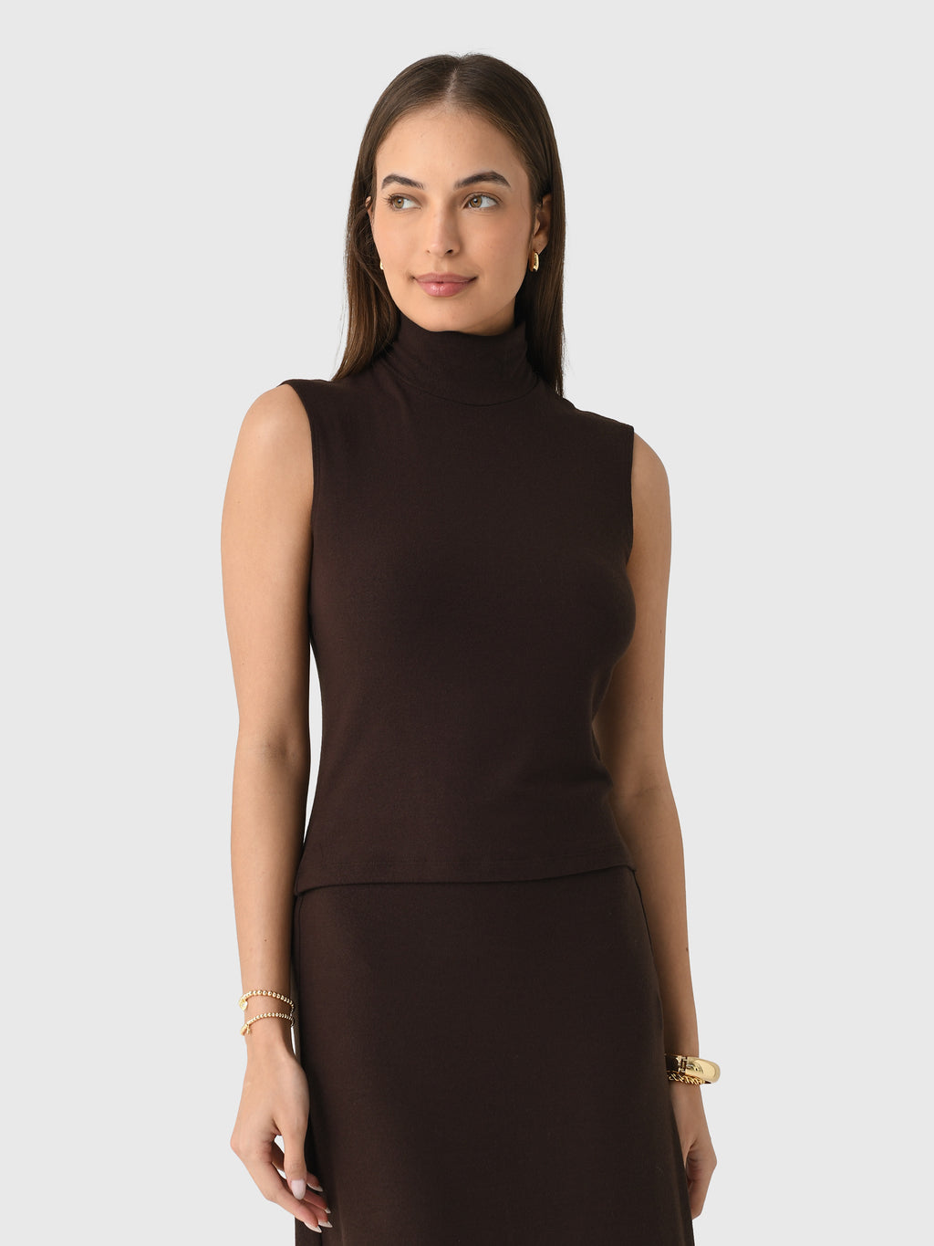 Leset Women's Lauren Sleeveless Turtleneck - Saint Bernard
