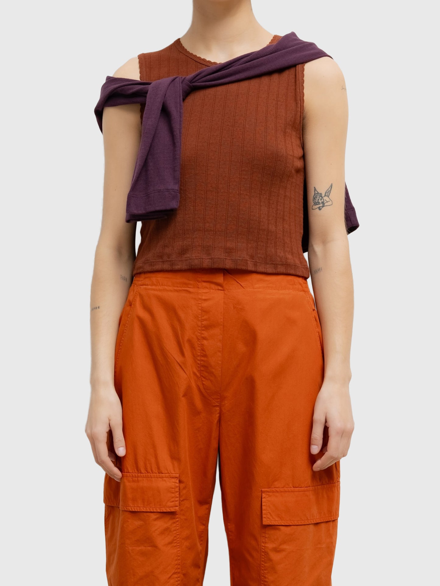 Leset Women's Pointelle Sleeveless Crew - Saint Bernard