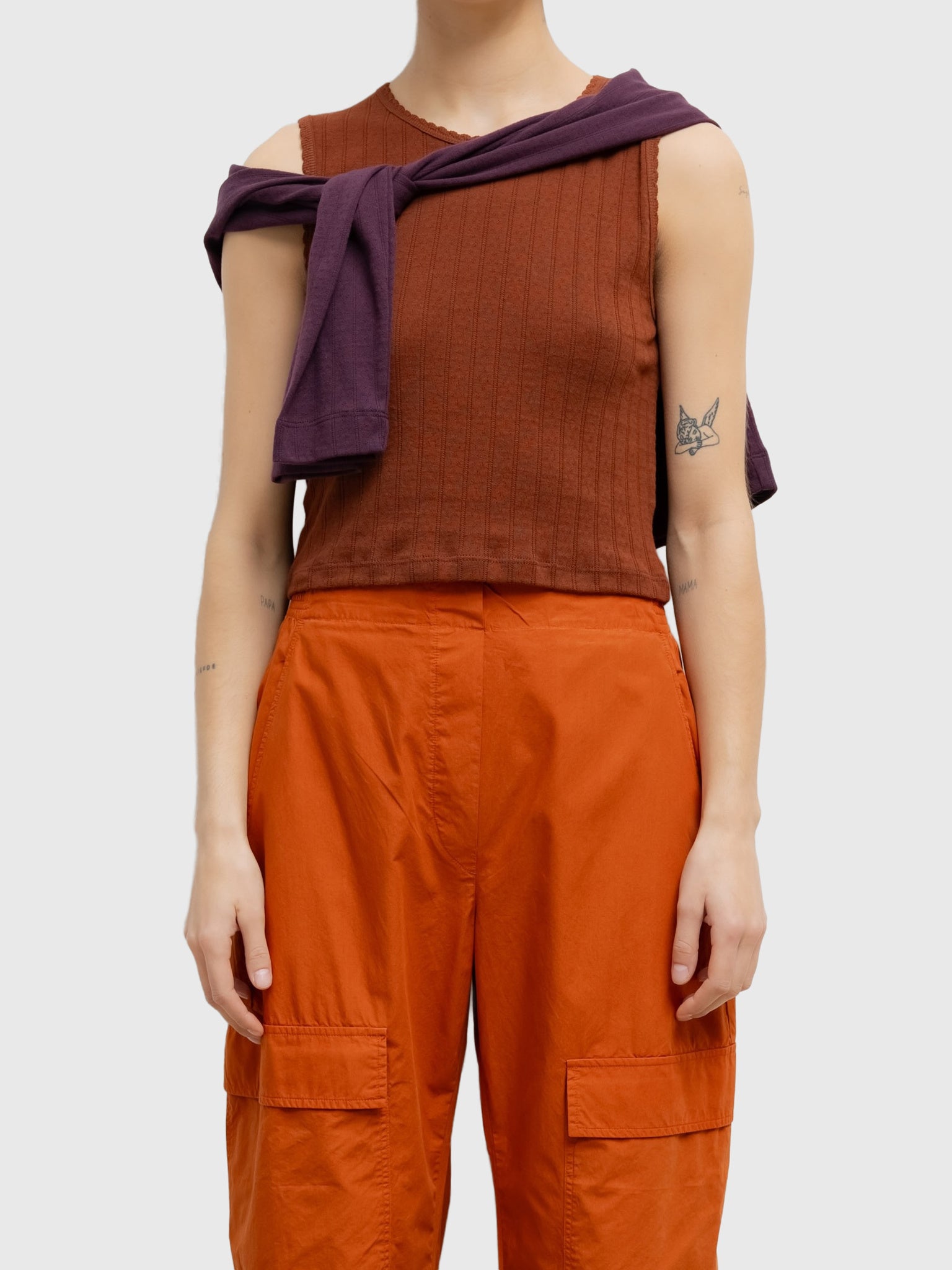 Leset Women's Pointelle Sleeveless Crew - Saint Bernard