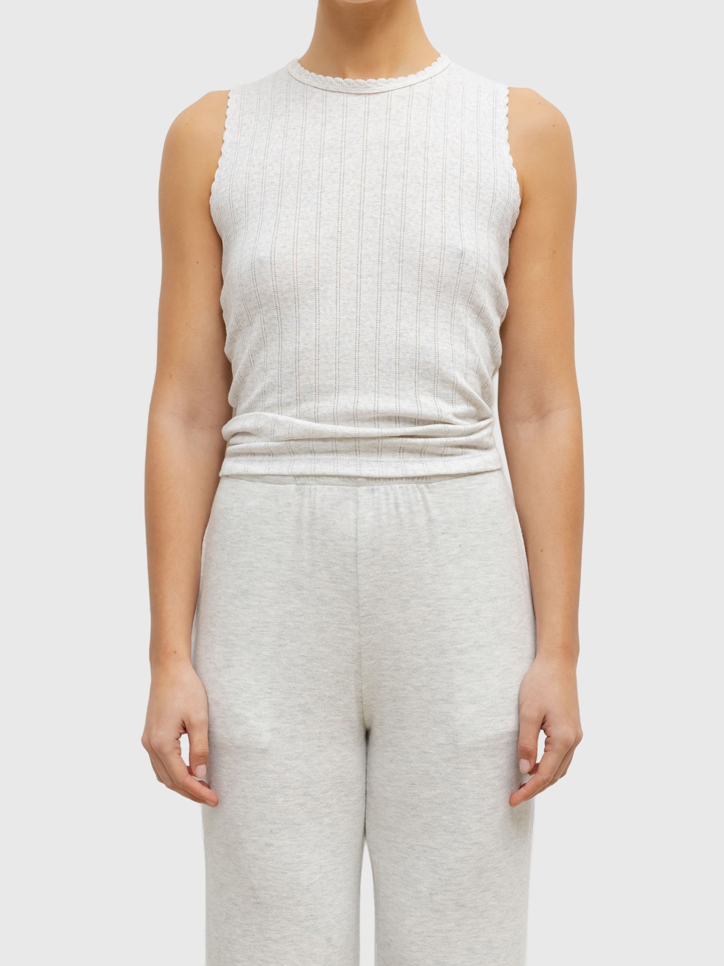 Leset Women's Pointelle Sleeveless Crew - Saint Bernard