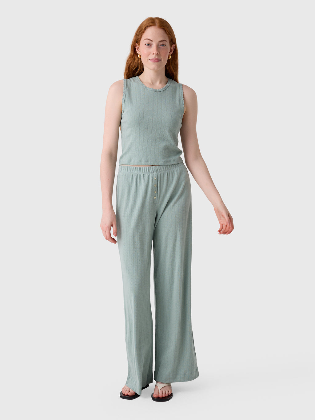 Leset Women's Pointelle Sleeveless Crew - Saint Bernard
