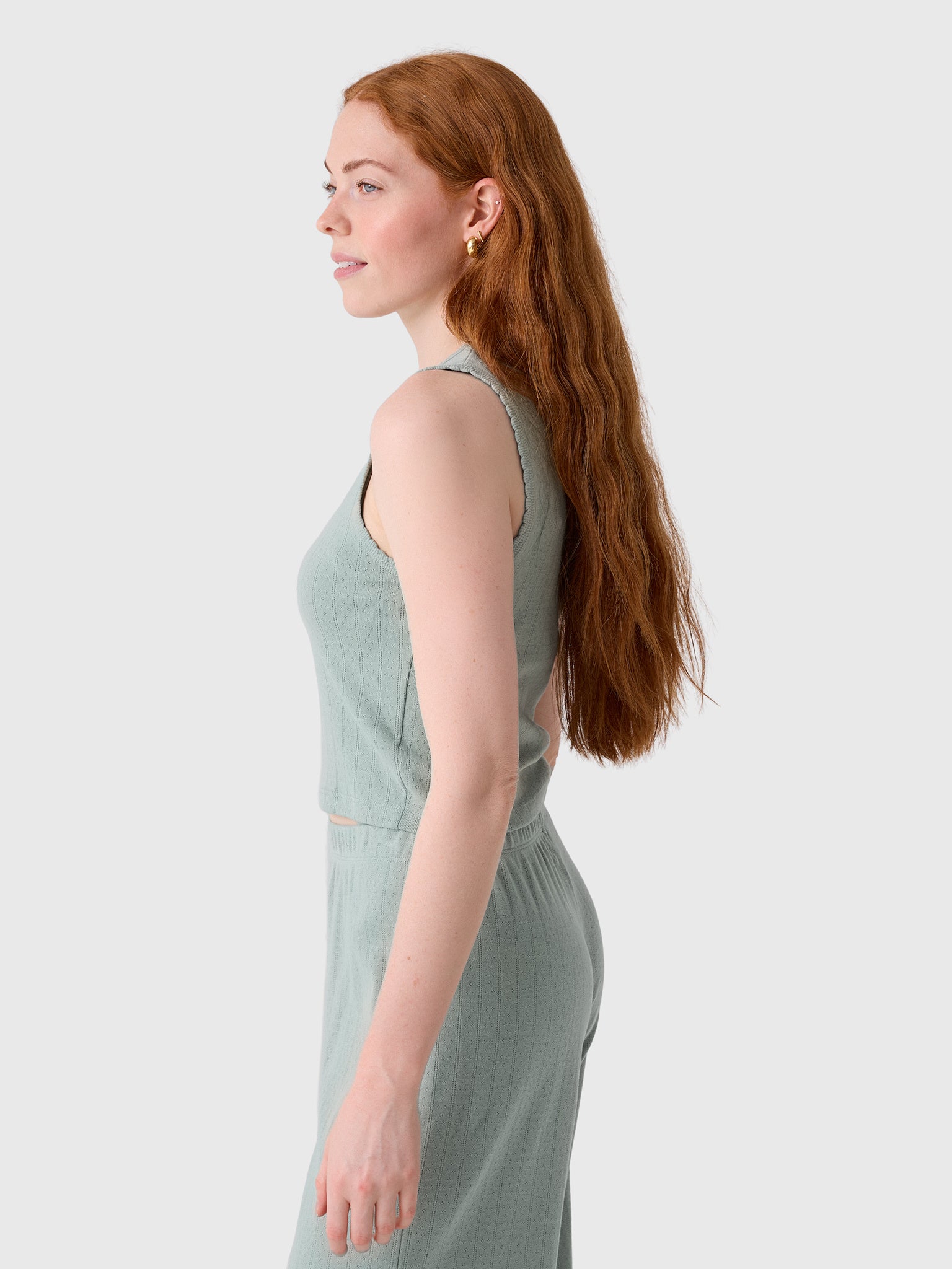 Leset Women's Pointelle Sleeveless Crew - Saint Bernard