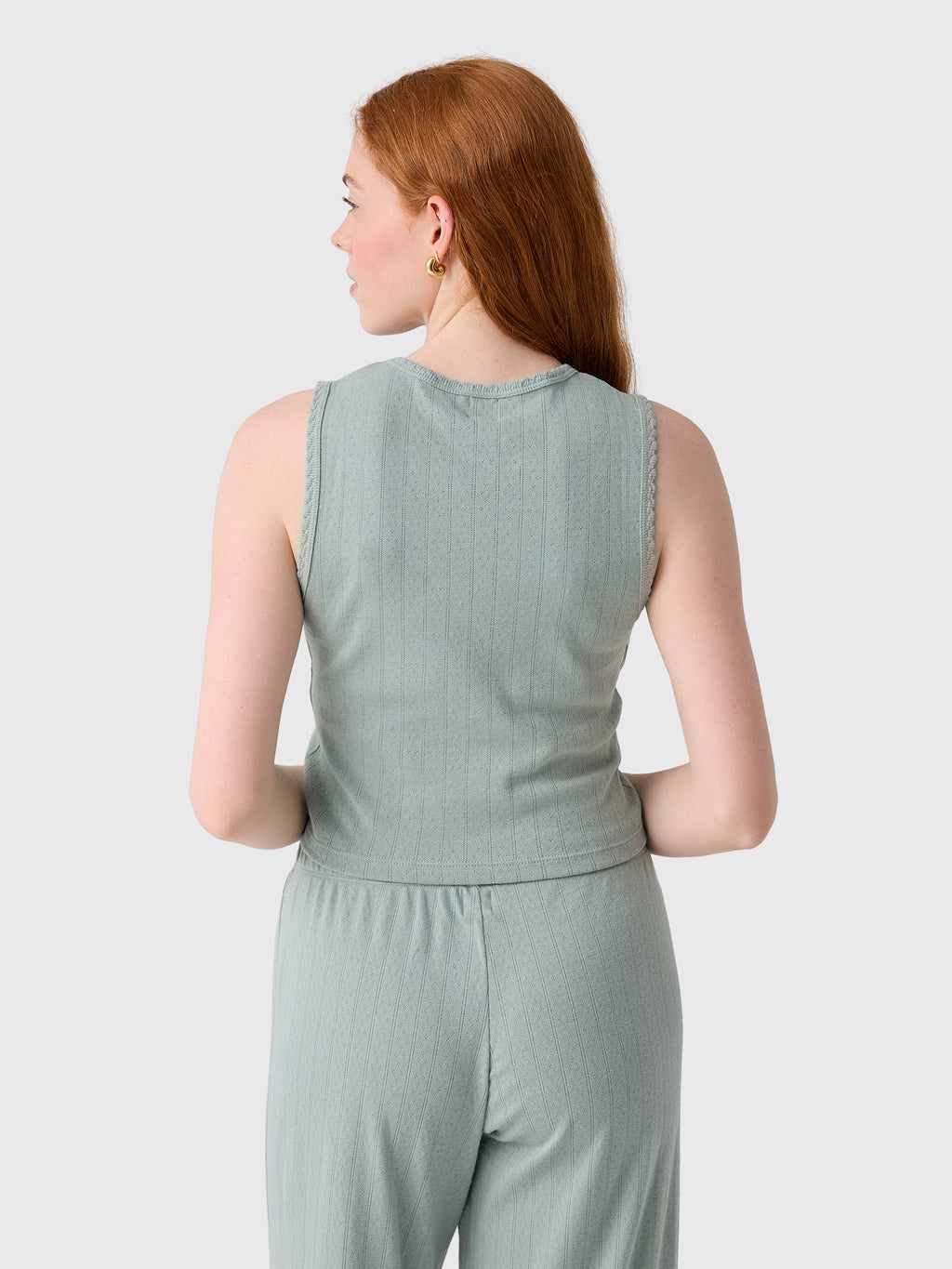 Leset Women's Pointelle Sleeveless Crew - Saint Bernard
