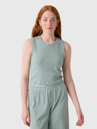 Leset Women's Pointelle Sleeveless Crew - Saint Bernard