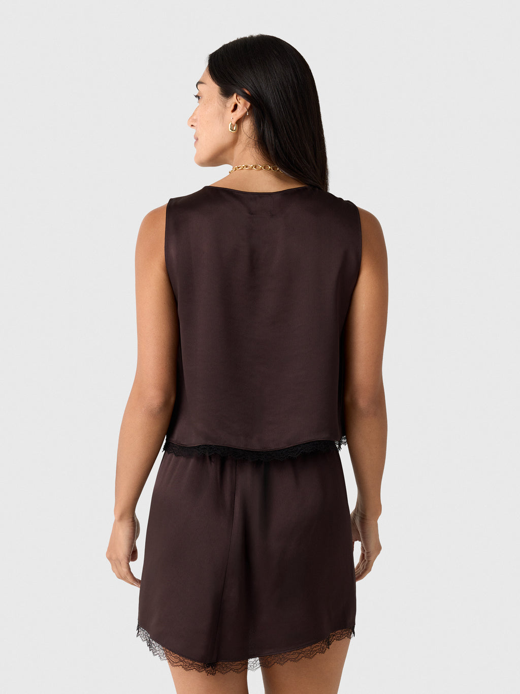 Leset Women's Barb Lace Crop Sleeveless Crew - Saint Bernard