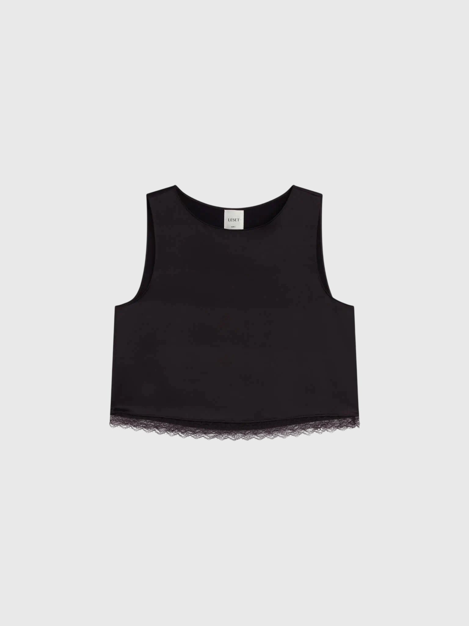Leset Women's Barb Lace Crop Sleeveless Crew - Saint Bernard