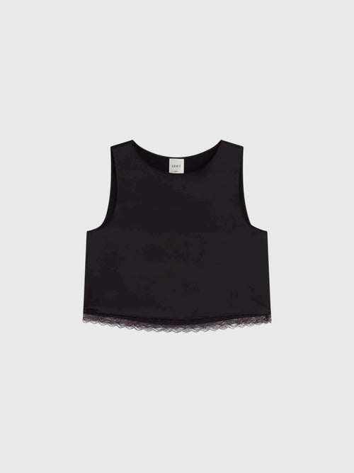 Leset Women's Barb Lace Crop Sleeveless Crew