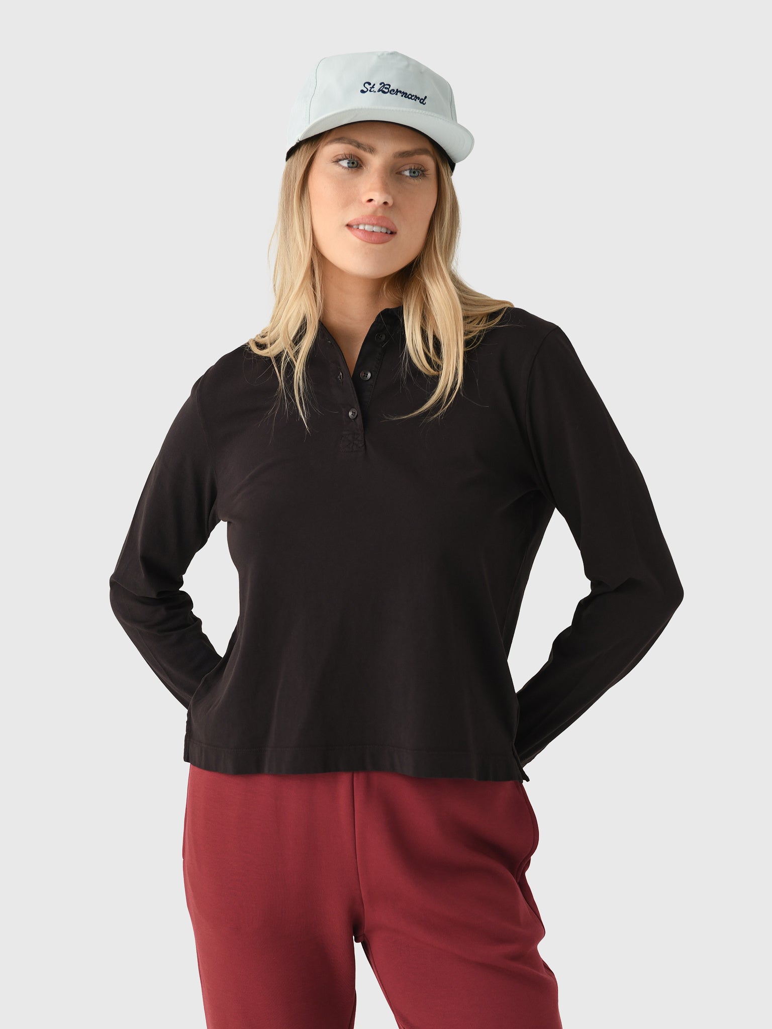 Leset Women's Margo Long Sleeve Polo | $160.00 | Saint Bernard