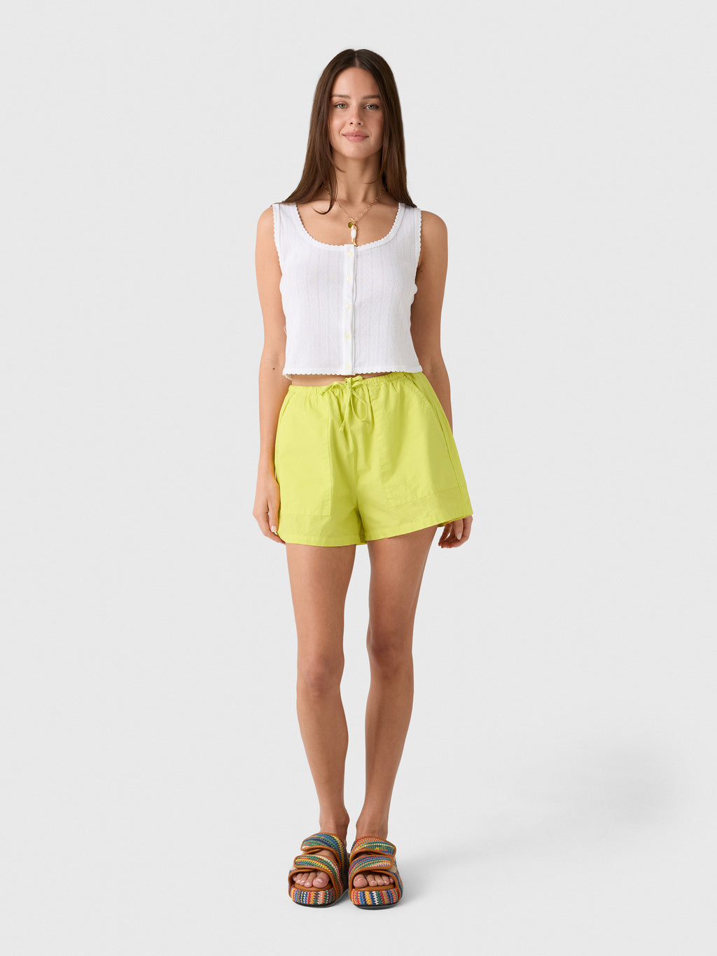 Leset Women's Pointelle Button Down Tank - Saint Bernard