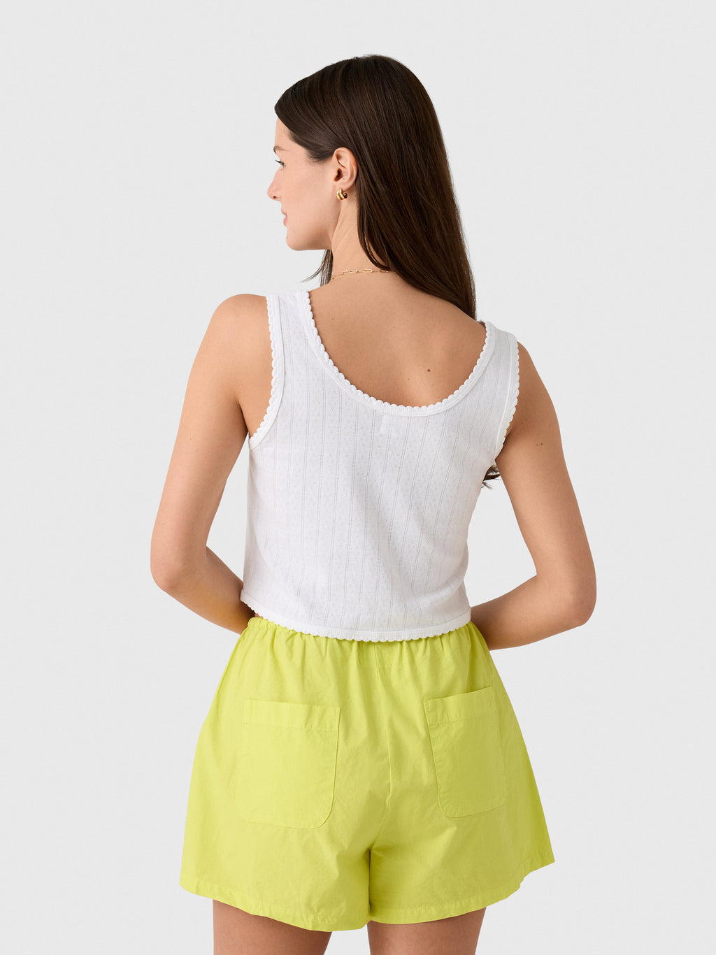 Leset Women's Pointelle Button Down Tank - Saint Bernard