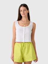 Leset Women's Pointelle Button Down Tank - Saint Bernard