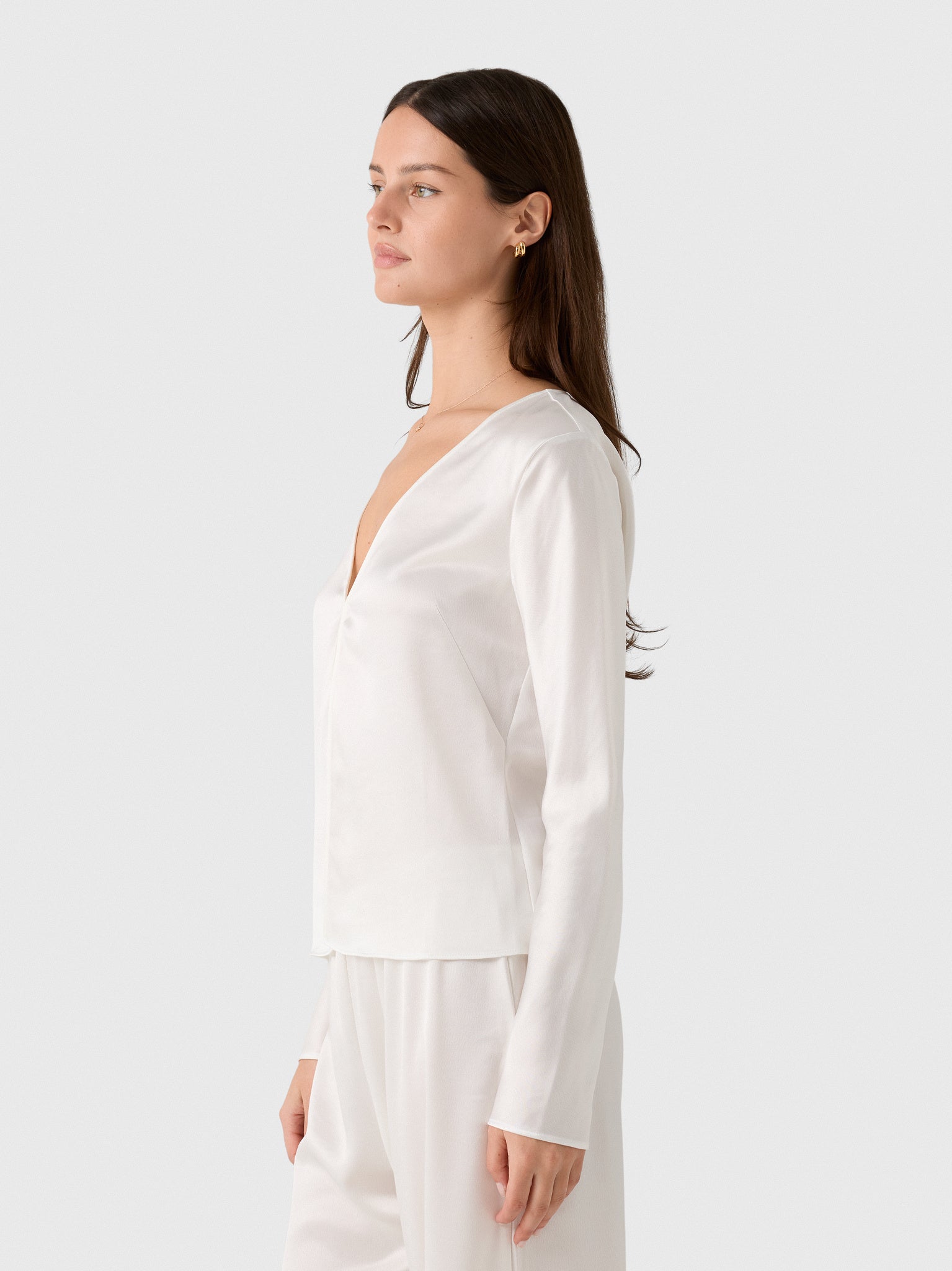 Leset Women's Barb Button Long Sleeve Top - Saint Bernard