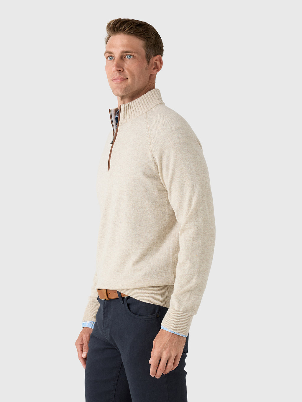Rye51 Men's The Lucian Quarter-Zip Sweater - Saint Bernard