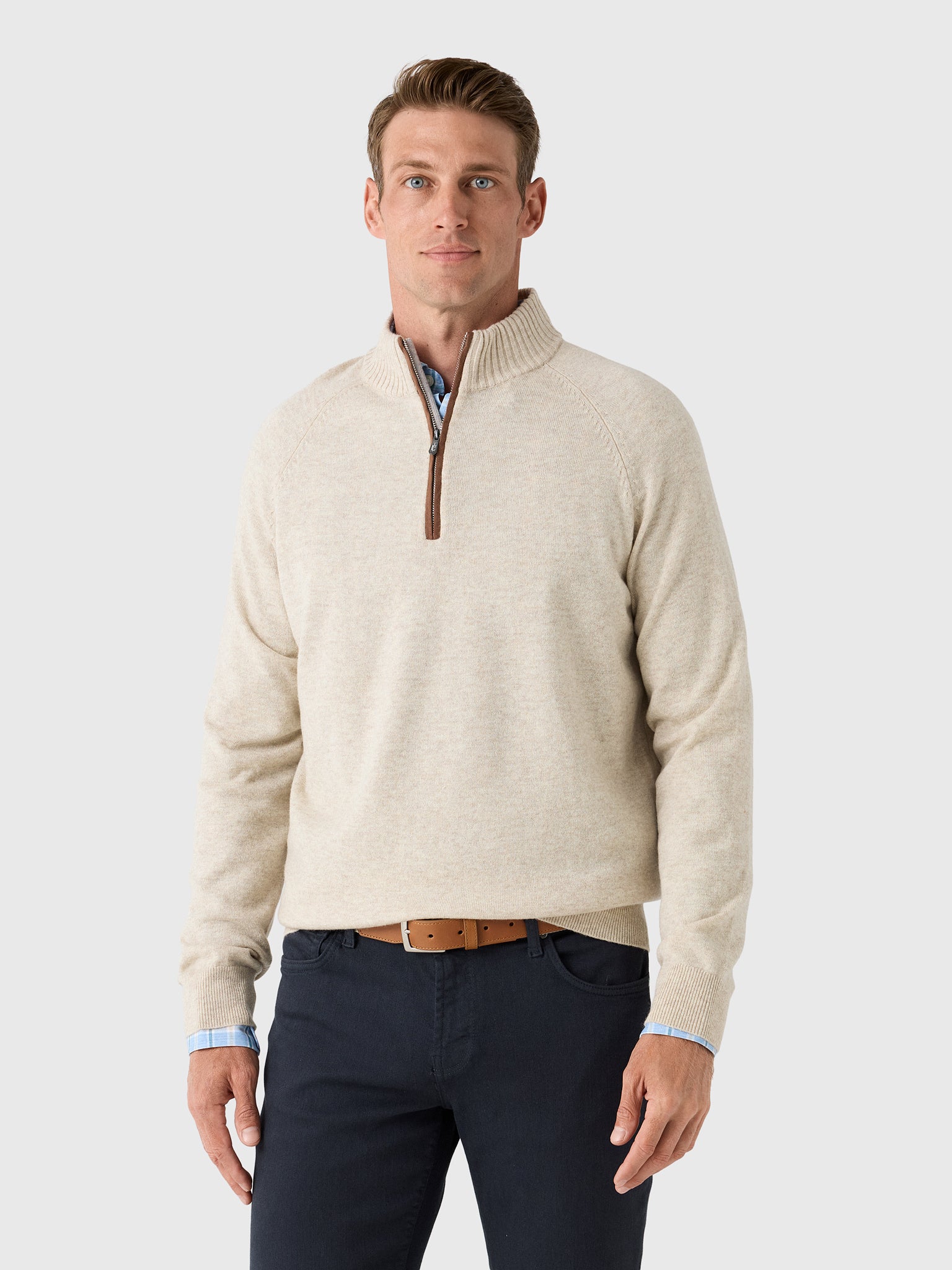 Rye51 Men's The Lucian Quarter-Zip Sweater - Saint Bernard