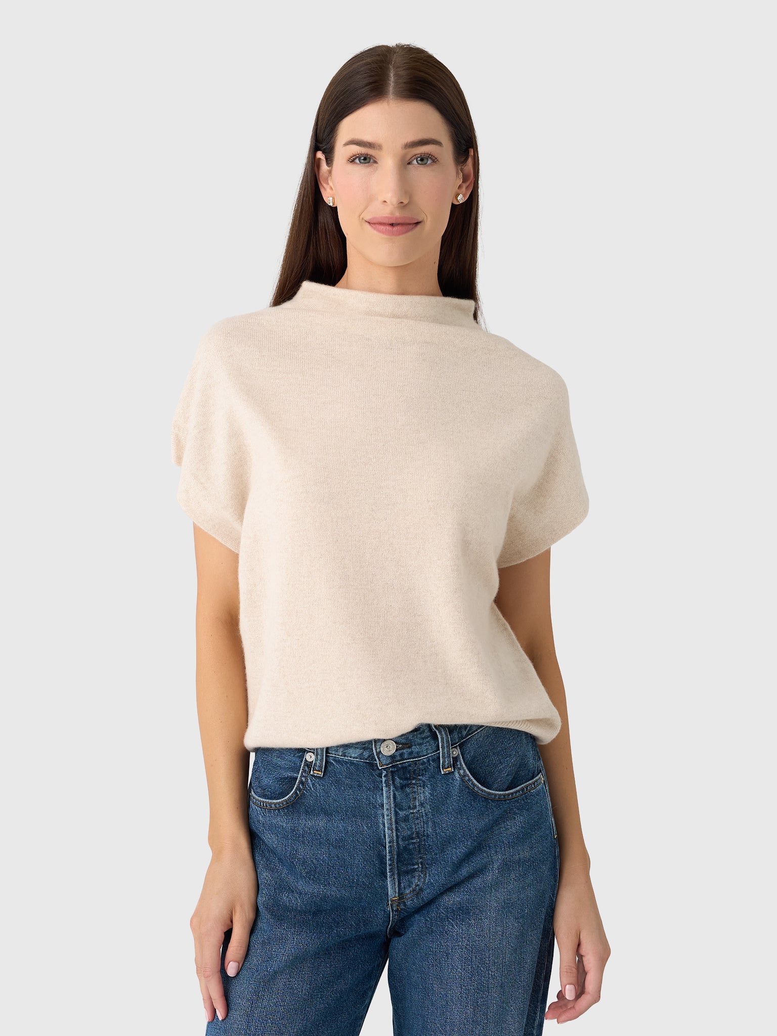 Brochu Walker Women's The Morten Funnel Neck Cashmere Top - Saint Bernard