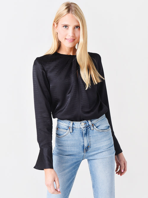 Frame Women's Twist Neck Long Sleeve Top