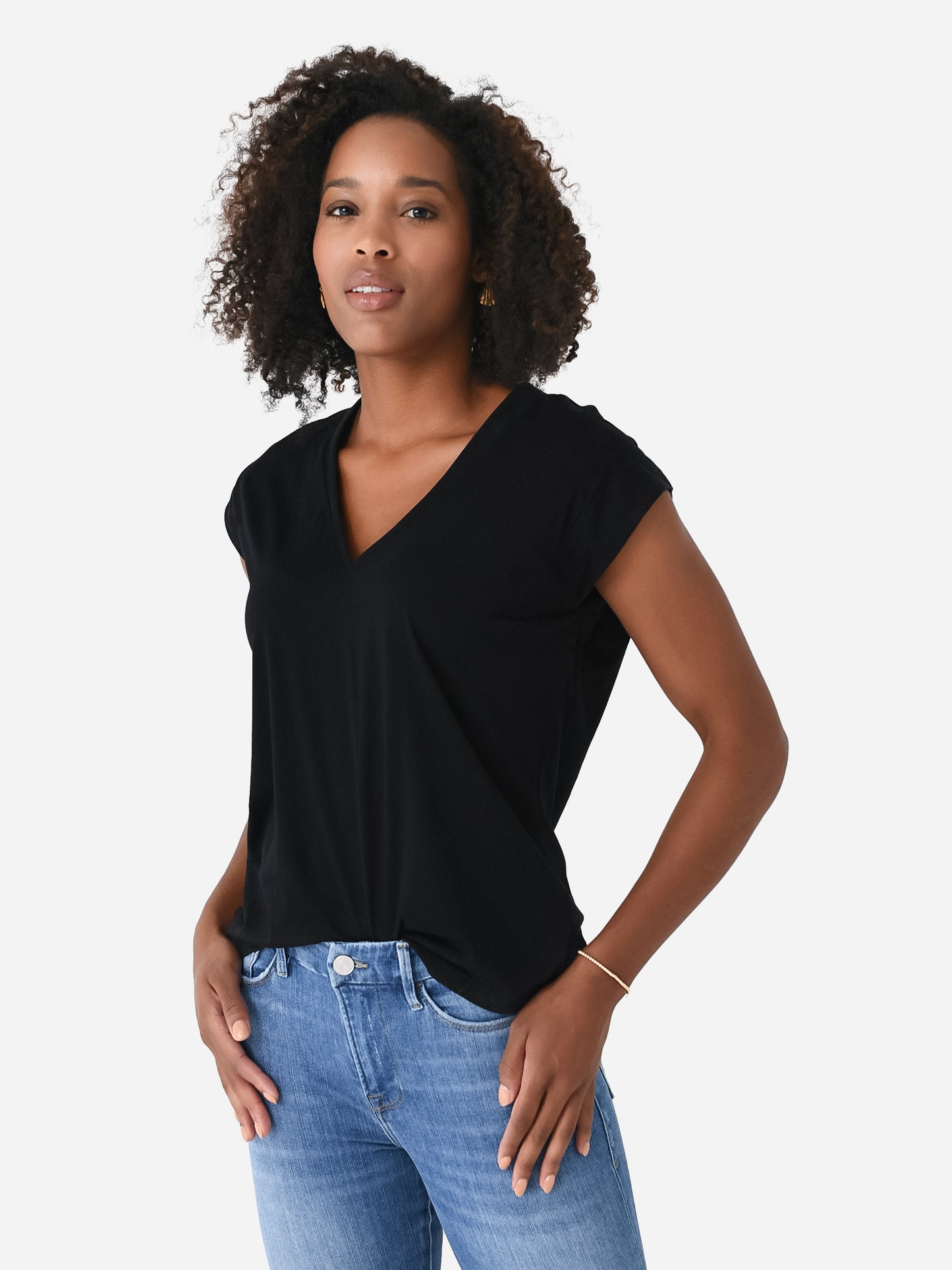 Frame Women's Le Mid Rise V-Neck Tee - Saint Bernard