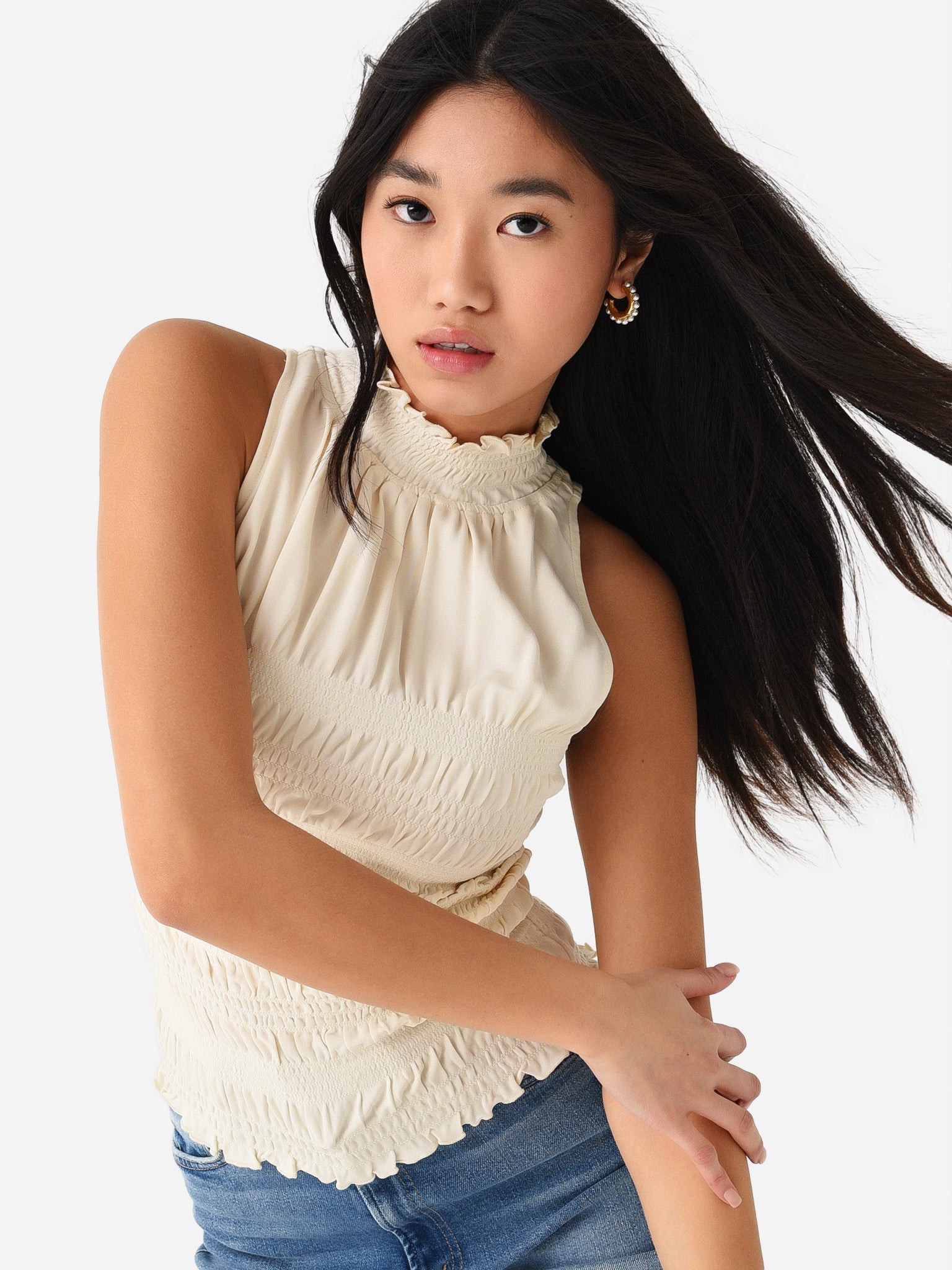 Frame Women's Smocked Knit Halter Top - Saint Bernard