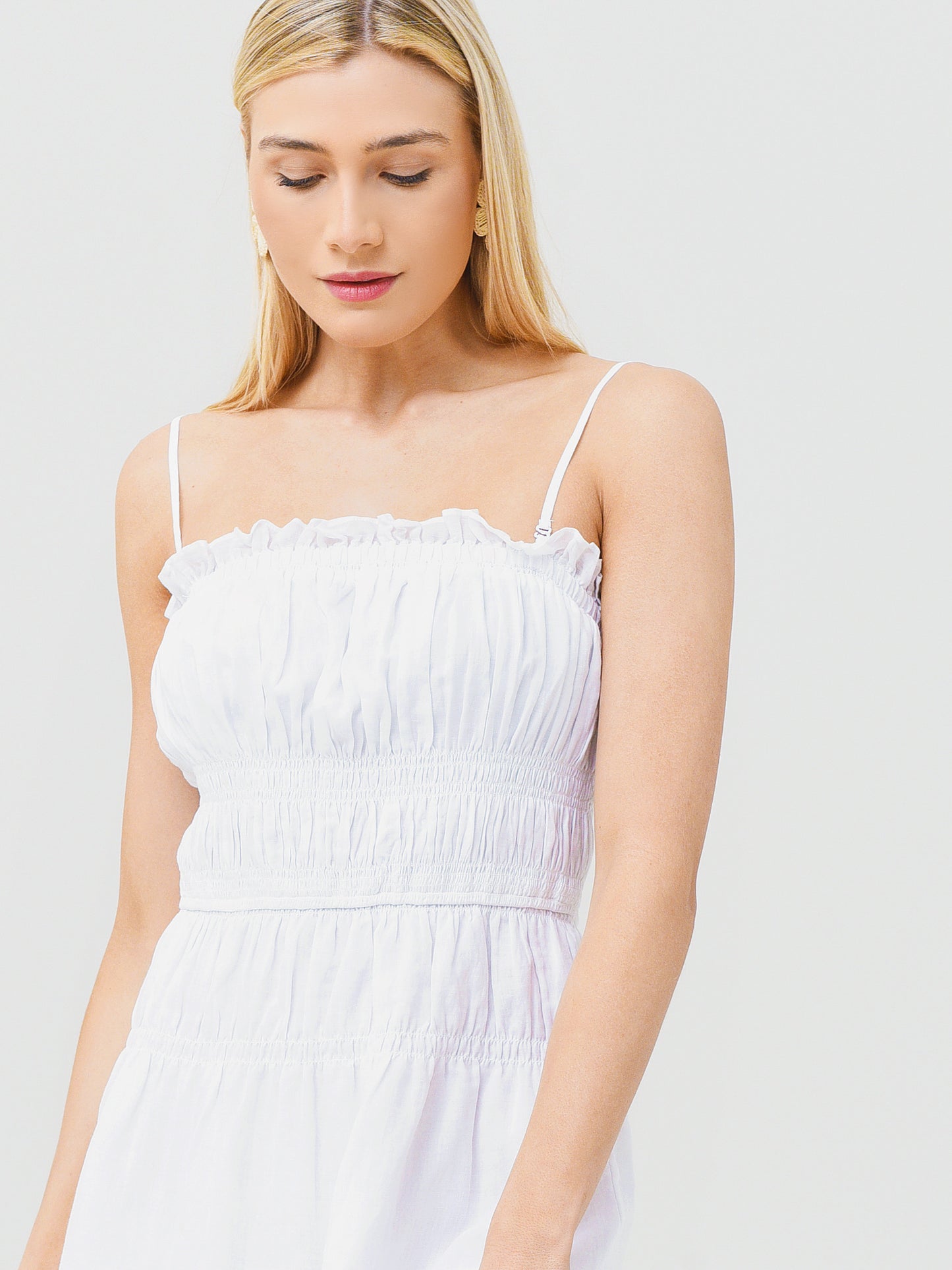 Frame Women's Smocked Midi Dress - Saint Bernard