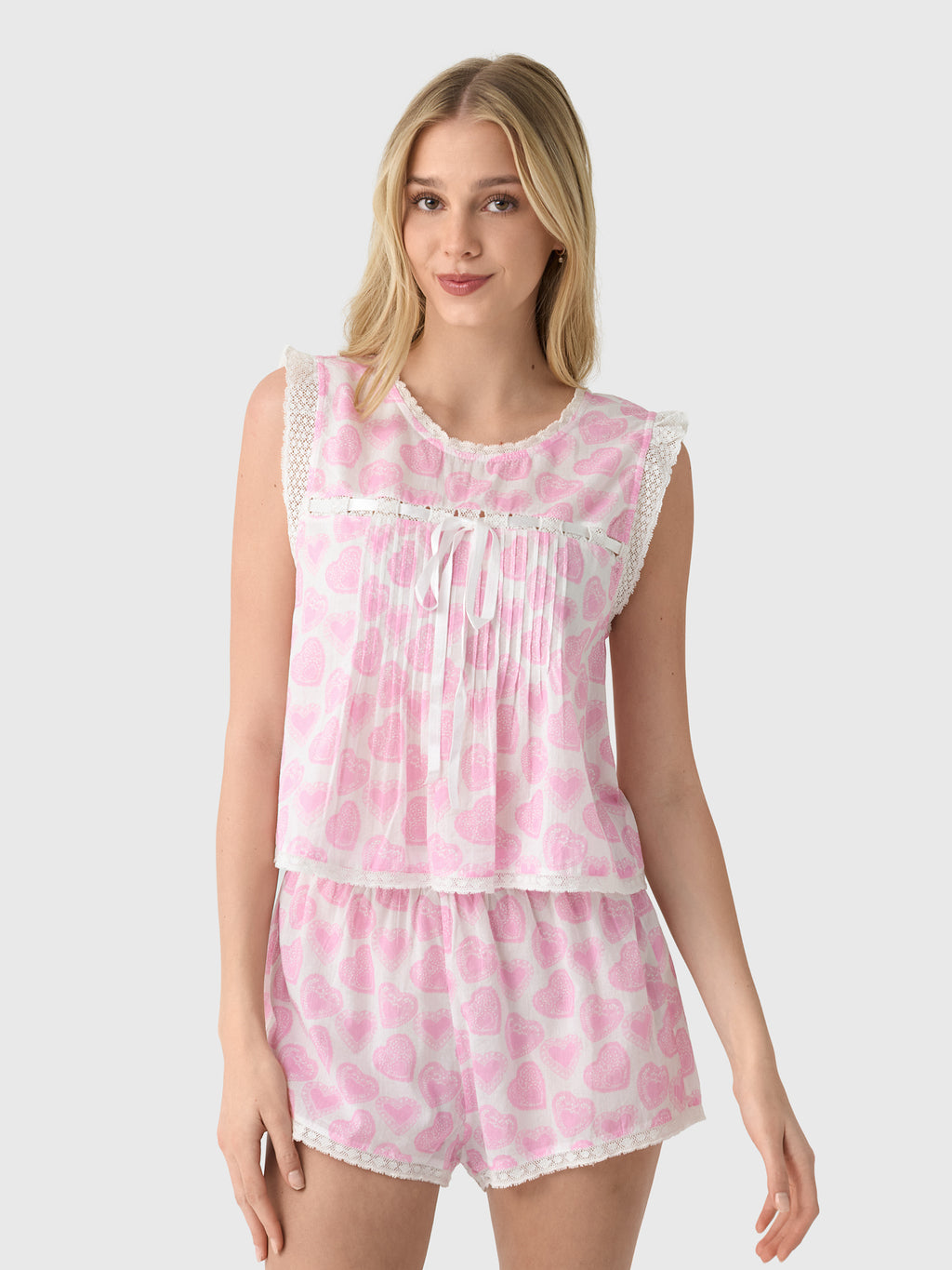LoveShackFancy Women's Sprouse Heart Pajama Set