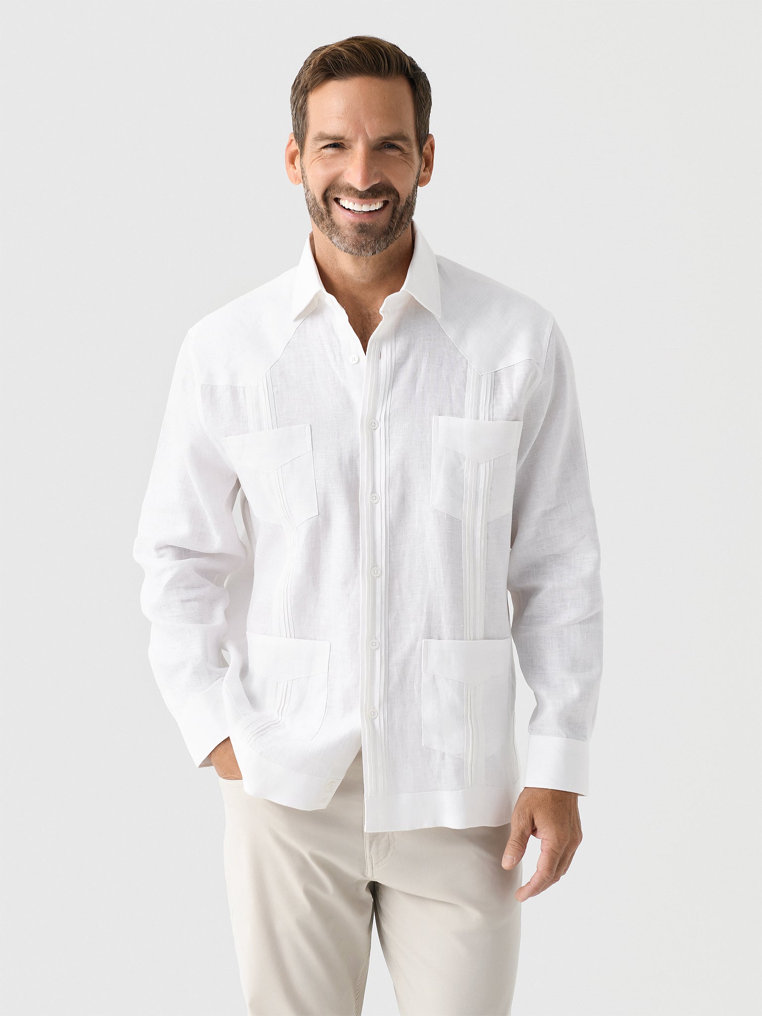 Centuria Men's Long Sleeve Guayabera Shirt - Saint Bernard