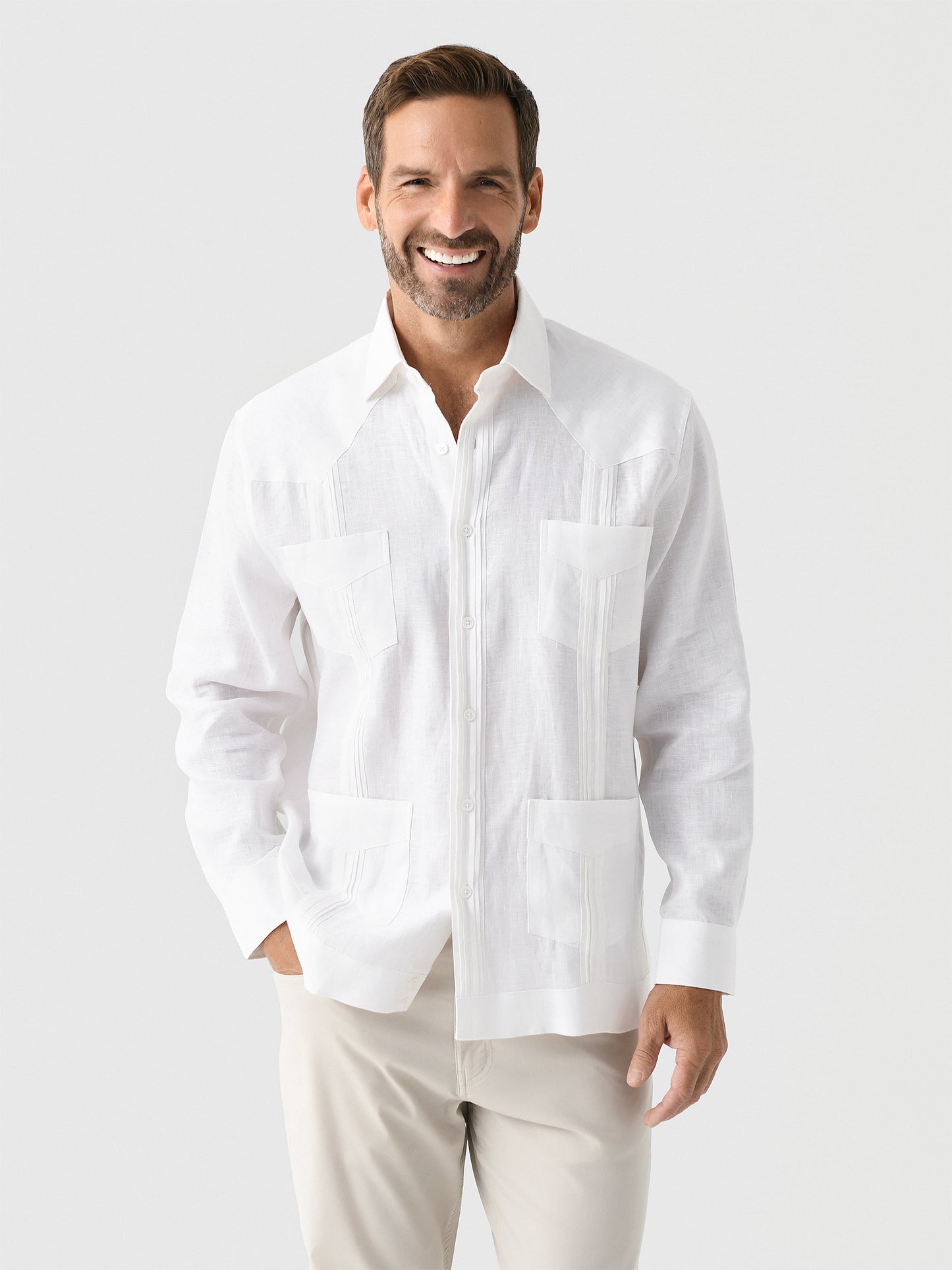 Centuria Men's Long Sleeve Guayabera Shirt - Saint Bernard