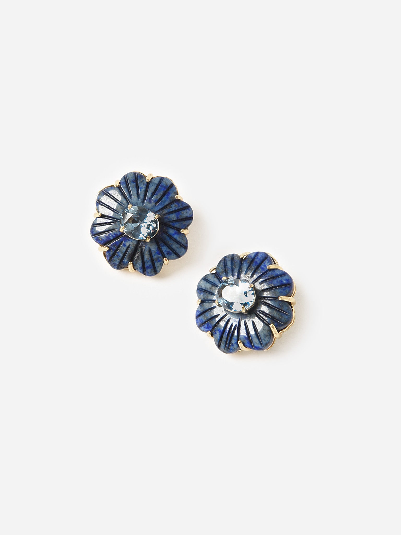 Nicola Bathie Women's Lapis Flower Stud Earrings - Saint Bernard