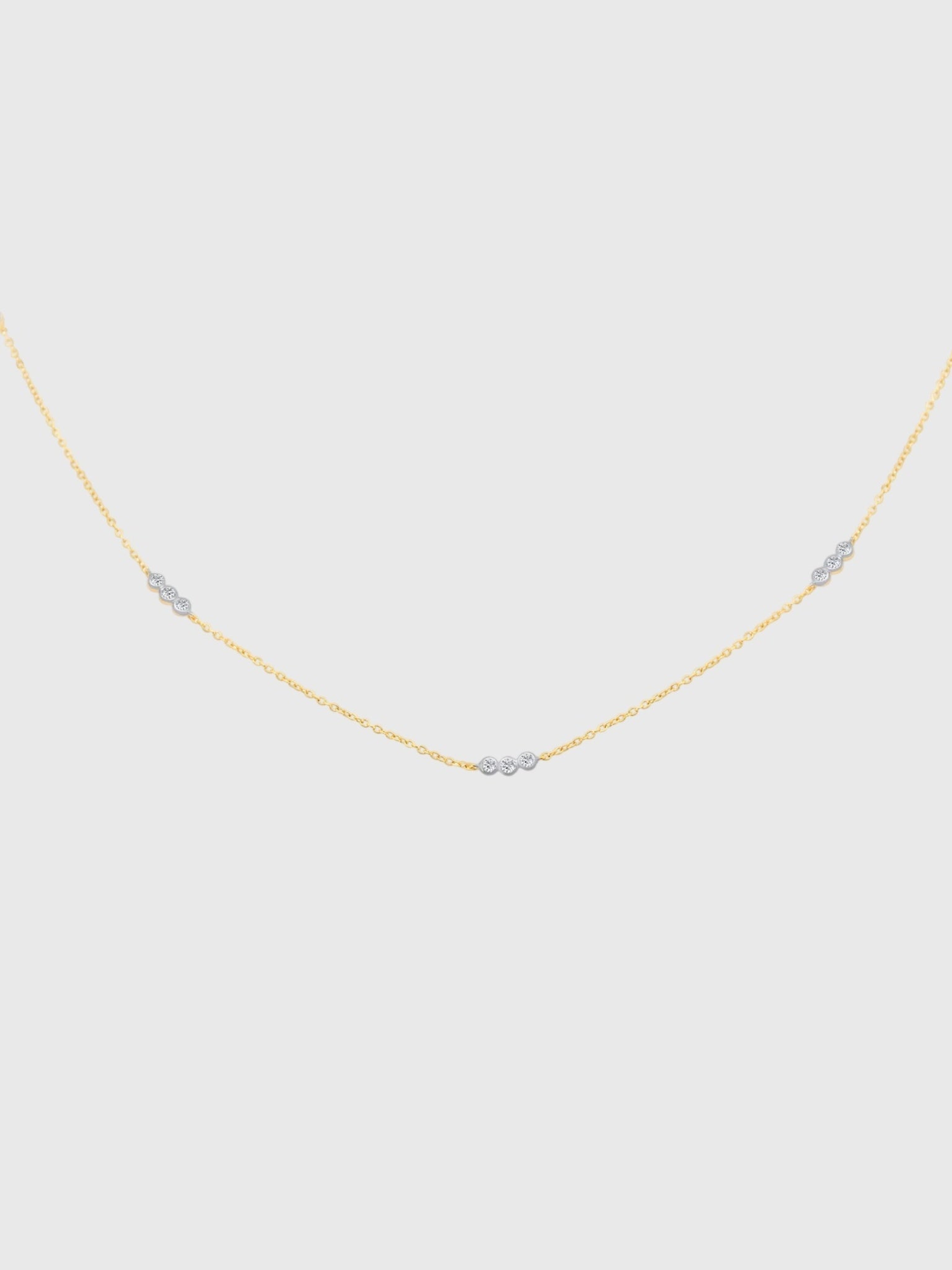 S. Bell Linear Diamond Bezel Station Necklace - Saint Bernard