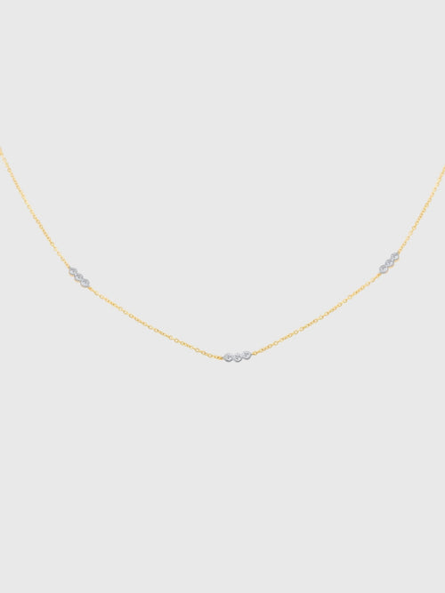 S. Bell Linear Diamond Bezel Station Necklace