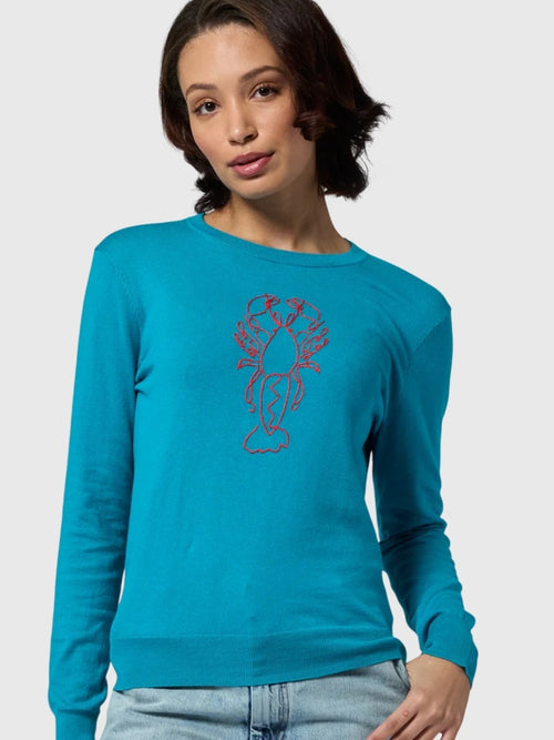 Lingua Franca Women's Lobster Crewneck Sweater