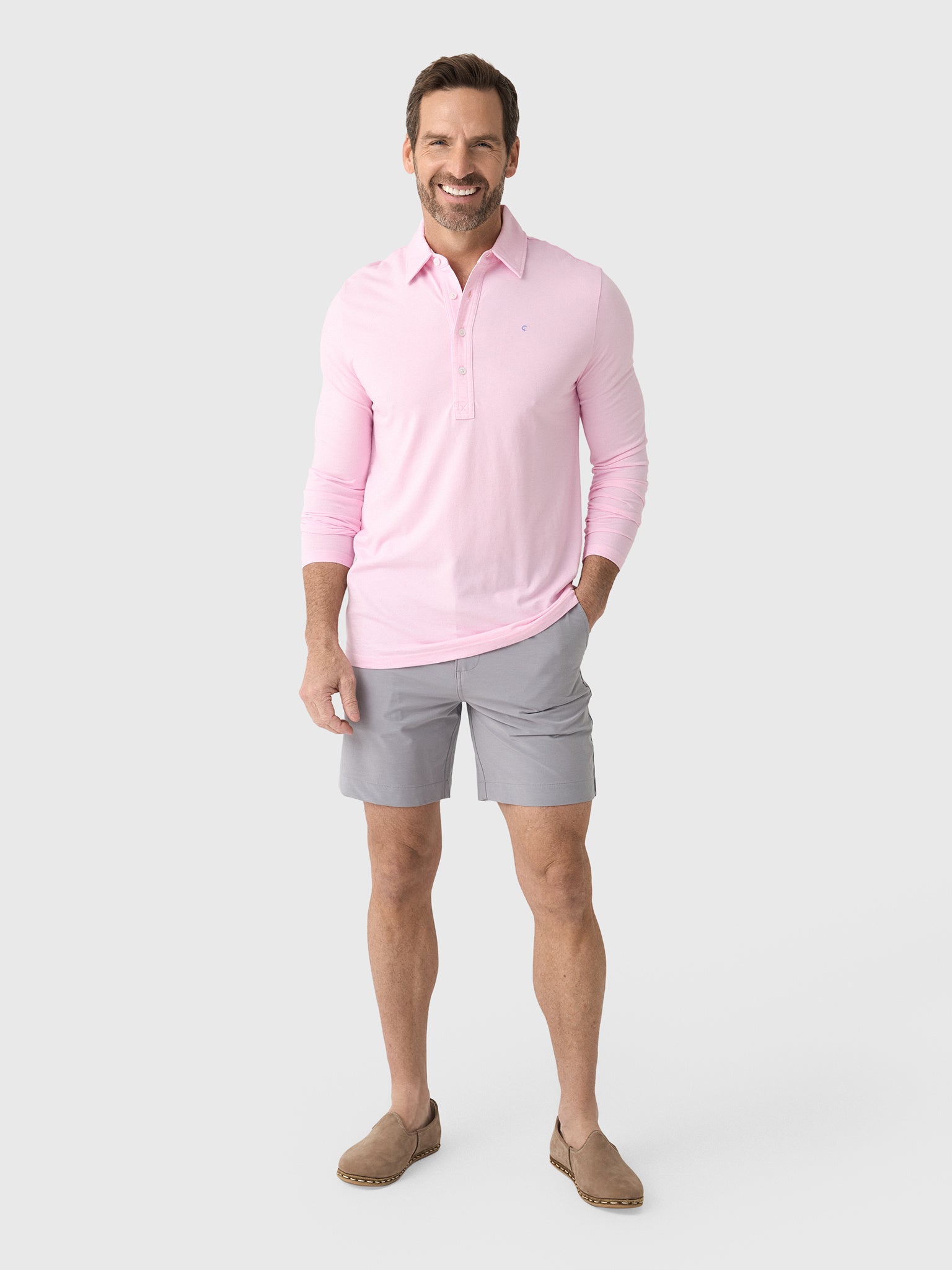 Criquet Men's Brrr° Long Sleeve Range Polo - Saint Bernard