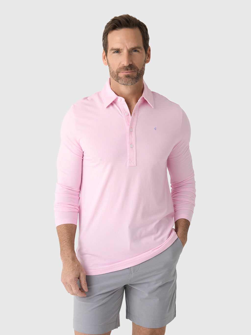 Criquet Men's Brrr° Long Sleeve Range Polo - Saint Bernard