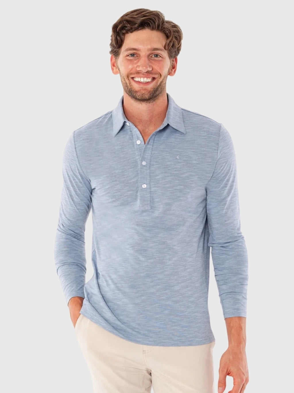 Criquet Men's Brrr° Long Sleeve Range Polo - Saint Bernard