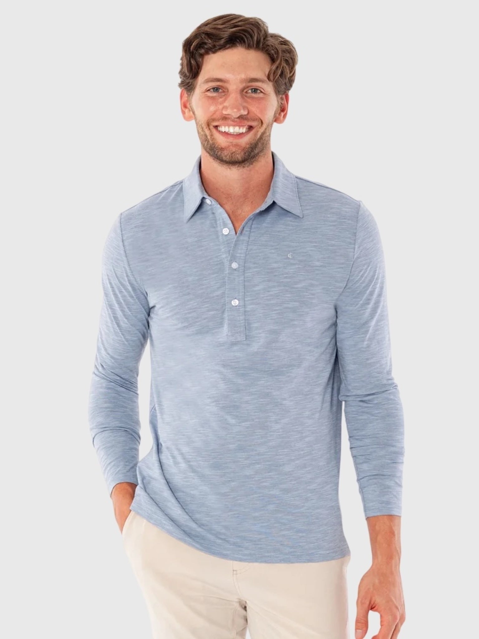 Criquet Men's Brrr° Long Sleeve Range Polo - Saint Bernard