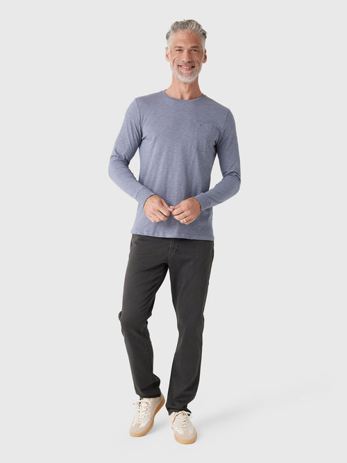 Criquet Men's Slub Cotton Pocket Long Sleeve T-Shirt - Saint Bernard