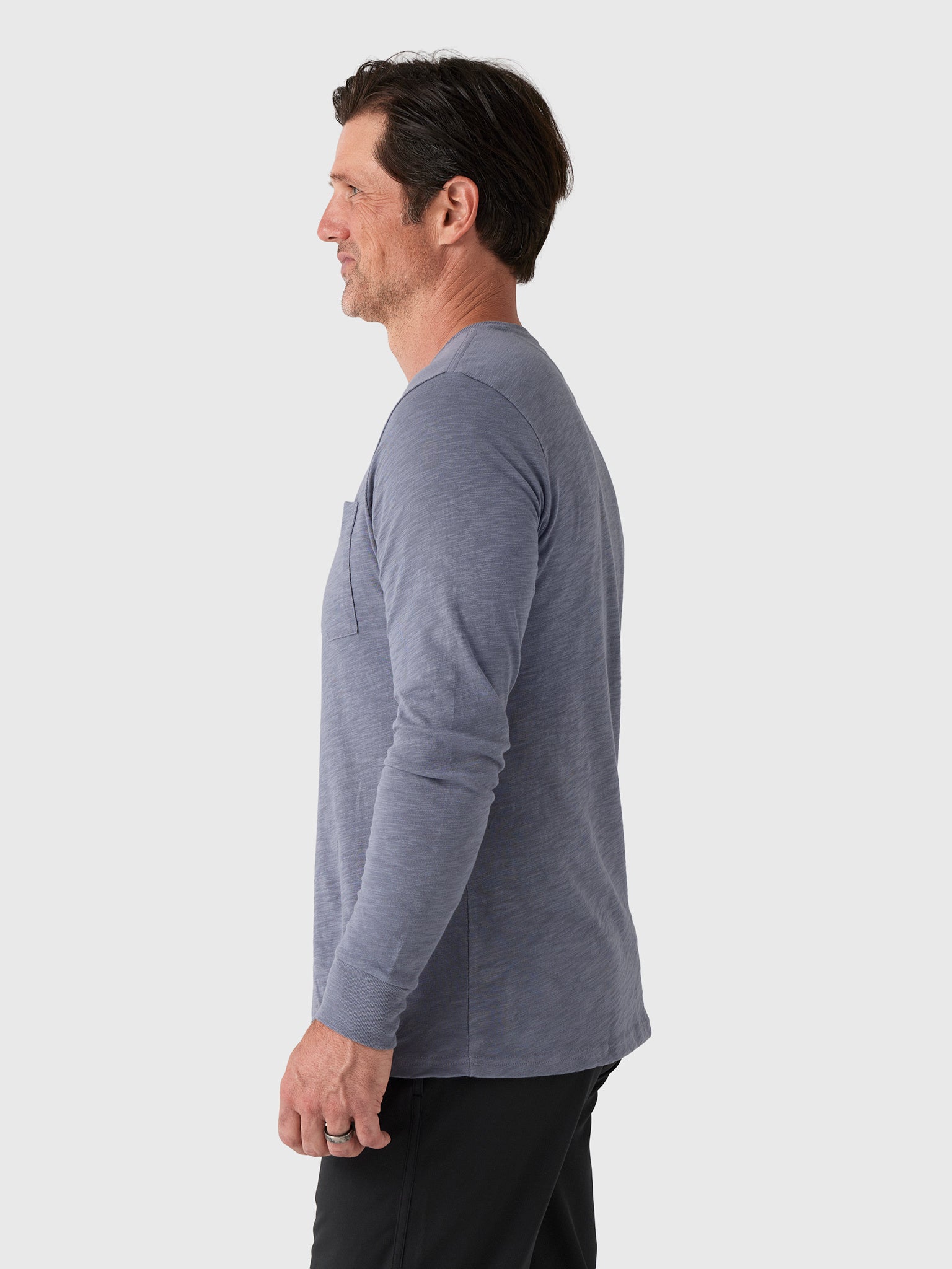 Criquet Men's Slub Cotton Pocket Long Sleeve T-Shirt - Saint Bernard