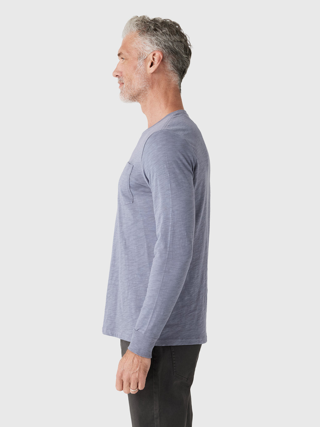 Criquet Men's Slub Cotton Pocket Long Sleeve T-Shirt - Saint Bernard