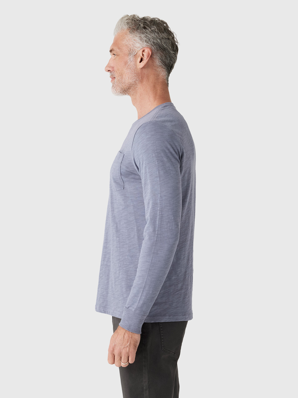Criquet Men's Slub Cotton Pocket Long Sleeve T-Shirt - Saint Bernard