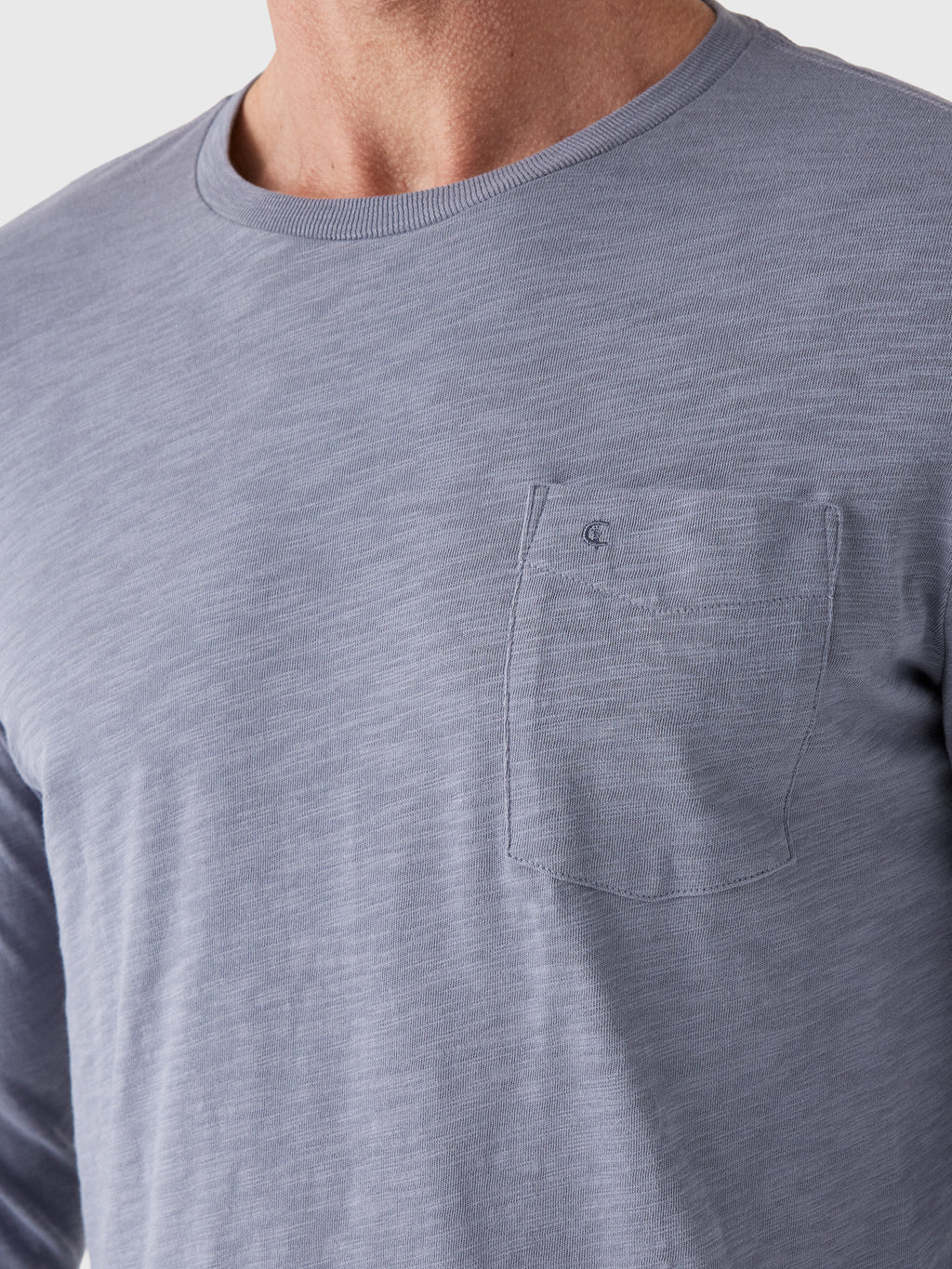 Criquet Men's Slub Cotton Pocket Long Sleeve T-Shirt - Saint Bernard