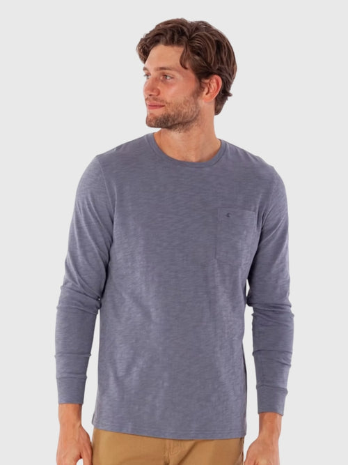 Criquet Men's Slub Cotton Pocket Long Sleeve T-Shirt